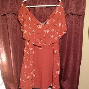 Red cold shoulder dress